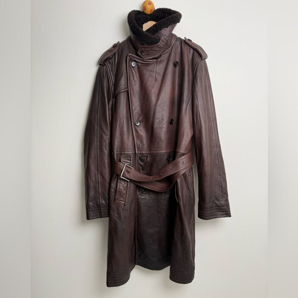 Ralph Lauren Wine Italian lambskin coat with shearling collar - size L $15,000 - Picture 11 of 15